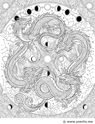 Cosmic Dragon Kaleidoscope Mandala