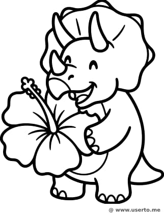 배고픈 트리케라톱스의 꽃 간식 시간