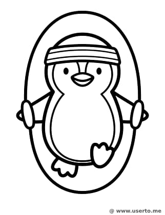 줄넘기하는 펭귄