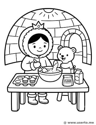 Inuit Ice Princess Baking Cupcakes