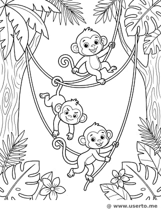 El gimnasio selvático de los monos juguetones