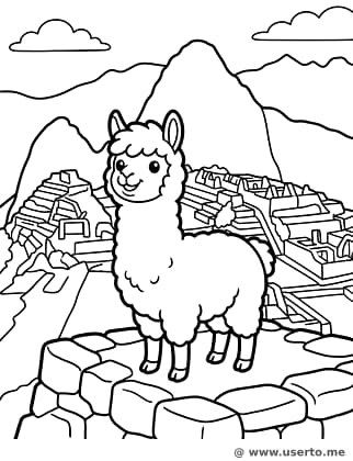 Alpaka-Freund in Machu Picchu