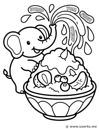 코끼리의 거대한 빙수 산