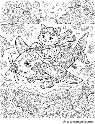 Gatinho Piloto Steampunk