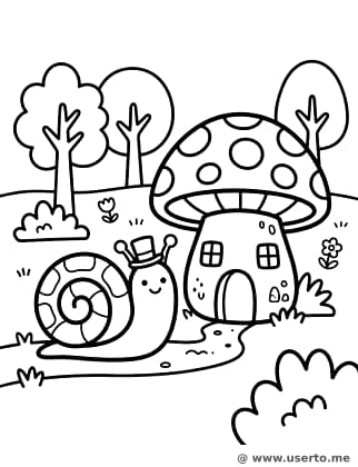 Snail's Cozy Mushroom Home