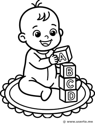 Happy Baby and Colorful Blocks