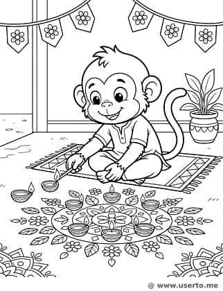 Lanternas do Macaco de Diwali
