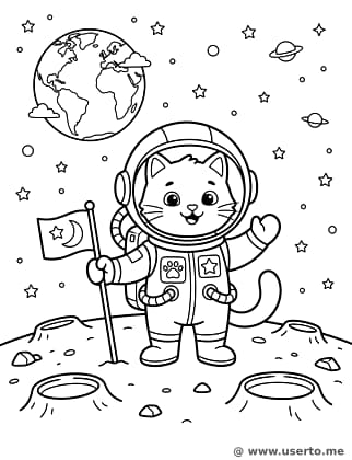 우주비행사 고양이의 달 산책