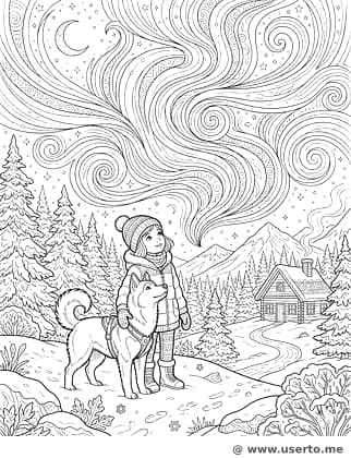 Arktische Nordlicht-Nacht