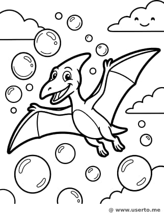Pterodactyl in Bubble Sky