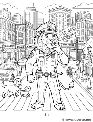 Brave Lion Police Officer