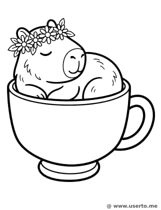 Wasserschwein-Nickerchen in der Teetasse