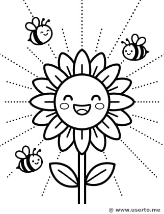 Fröhliches Sonnenblumen-Radialmuster