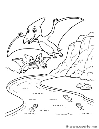 프테라노돈 가족의 비행 수업