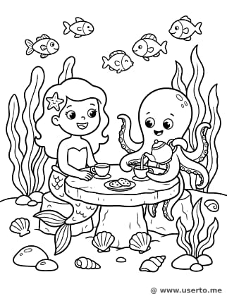 Mermaid's Underwater Tea Party