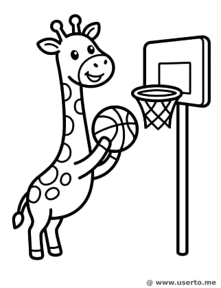 Tall Giraffe Basketball Star