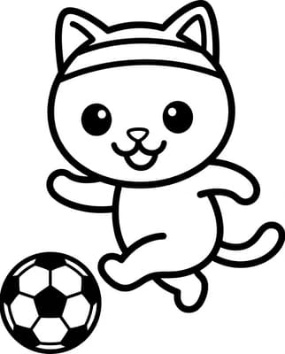 Baby Cat Playing Soccer
