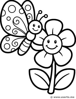 행복한 나비와 큰 꽃