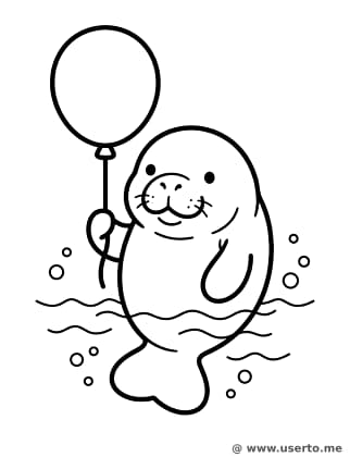 Floating Manatee's Balloon Trip