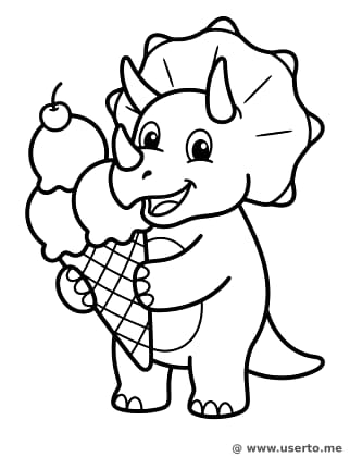 Triceratops Eating Ice Cream