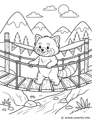 Die Gebirgsbrücke des Roten Pandas