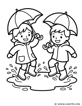 Pulando em poças num dia de chuva