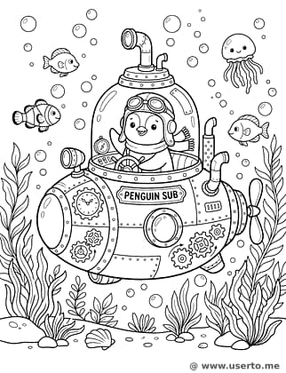 O Submarino Steampunk do Pinguim