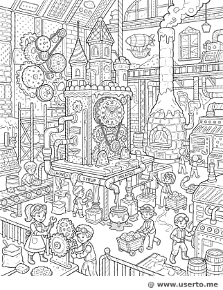 Fábrica de Engrenagens de Biscoito Steampunk
