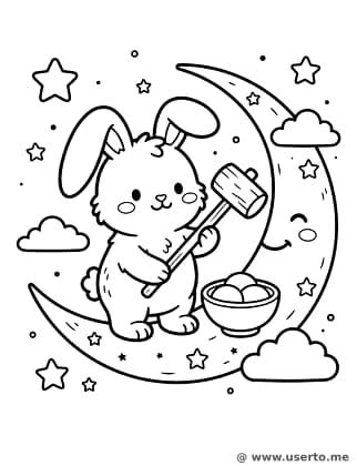 달토끼의 달콤한 떡 만들기