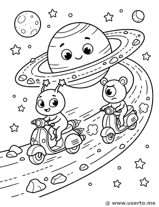 Carrera de scooters en los anillos galácticos