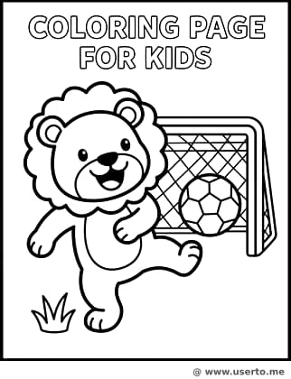 Leão feliz marcando um gol