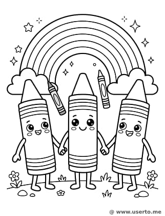 창의적인 무지개 크레파스