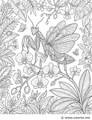 Die versteckte Suche der Orchideenmantis