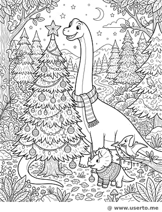 Brachio Decorating a Tree