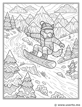 O Lobo Radical no Snowboard