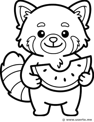 Happy Red Panda's Snack