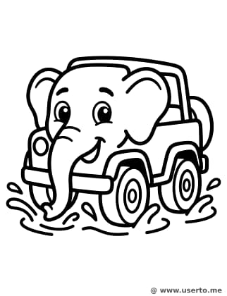Jeep de Safari Elefante Sonriente