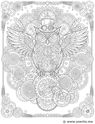 Midnight Owl Clockwork Mandala