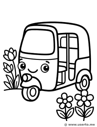 Smiling Tuk-Tuk in the Garden