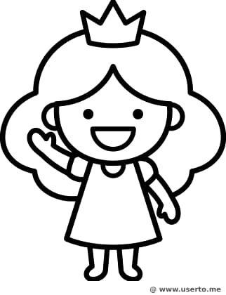 안녕! 손을 흔드는 친절한 공주님