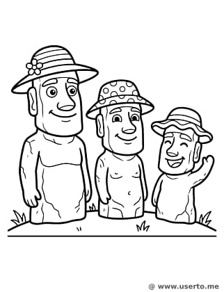 Giggly Moai Statues
