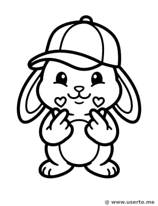 Bunny Sends a Finger Heart