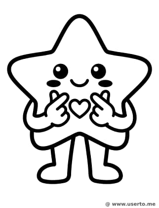 La estrella del corazón de dedo