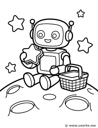 Picnic Lunar con el Bebé Robot
