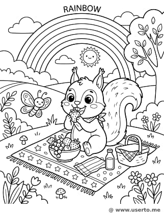 무지개 아래 다람쥐 소풍