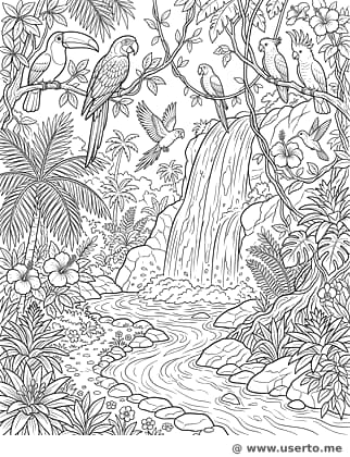 Majestätischer Dschungel-Wasserfall