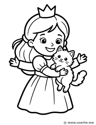 Princess and Her Fluffy Kitten