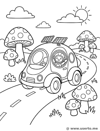 Solar-Blasenauto im Dschungel