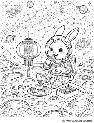 Picnic espacial de pasteles de luna