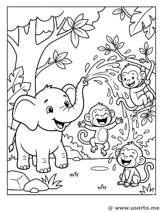El Splash de Colores Holi del Elefante